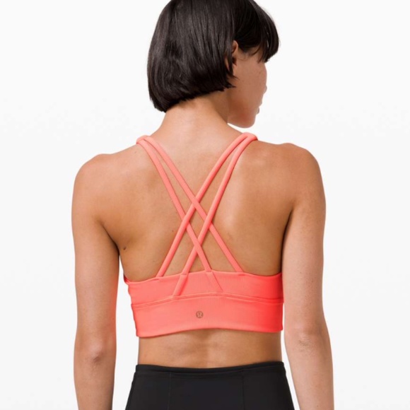 NWOT Lululemon Energy Bra High Neck Long Line Rib Sunset Size 8 - Picture 2 of 5
